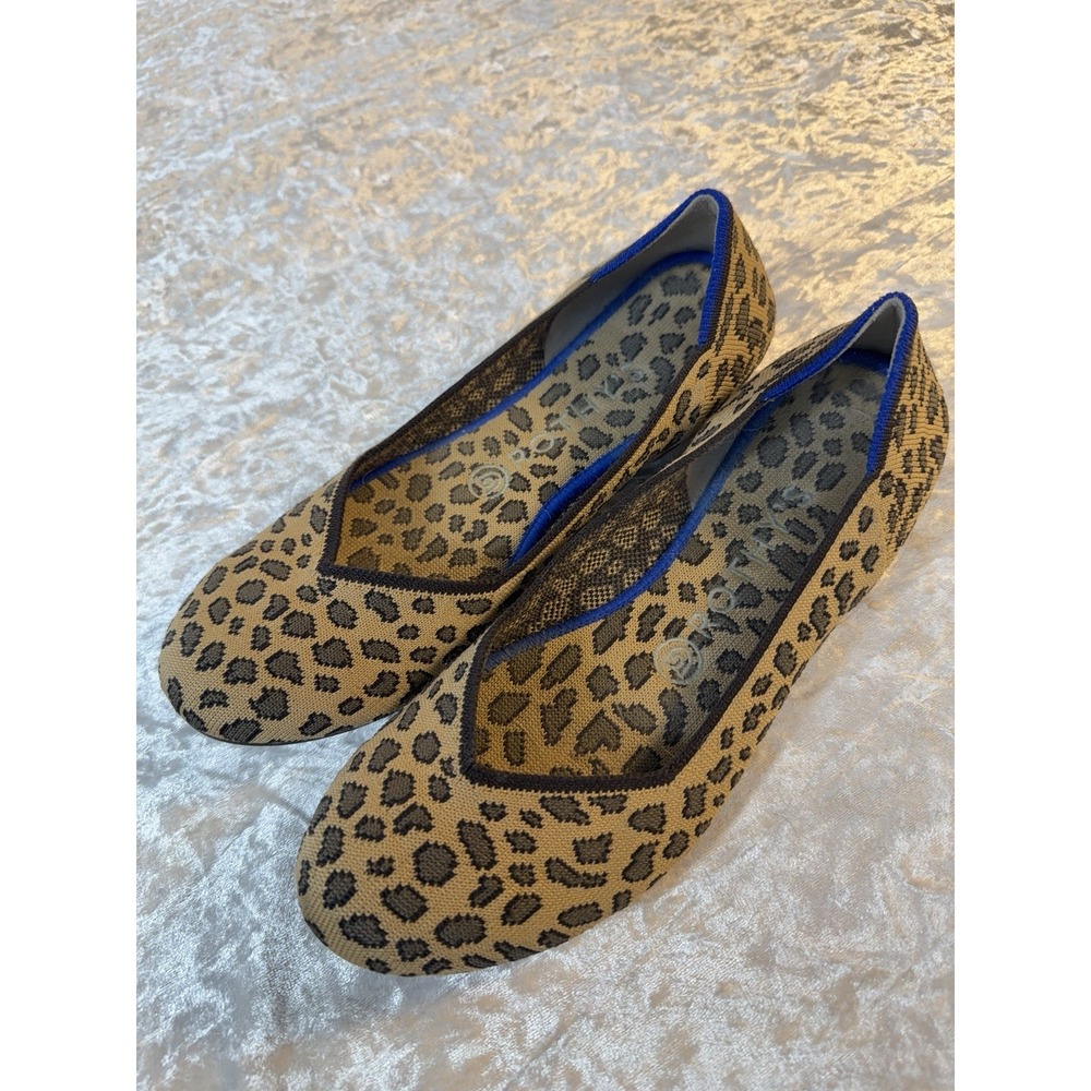 Rothy's The Flat Women's 8 Spotted Cheetah Leopard Knit Ballet Flats Retired